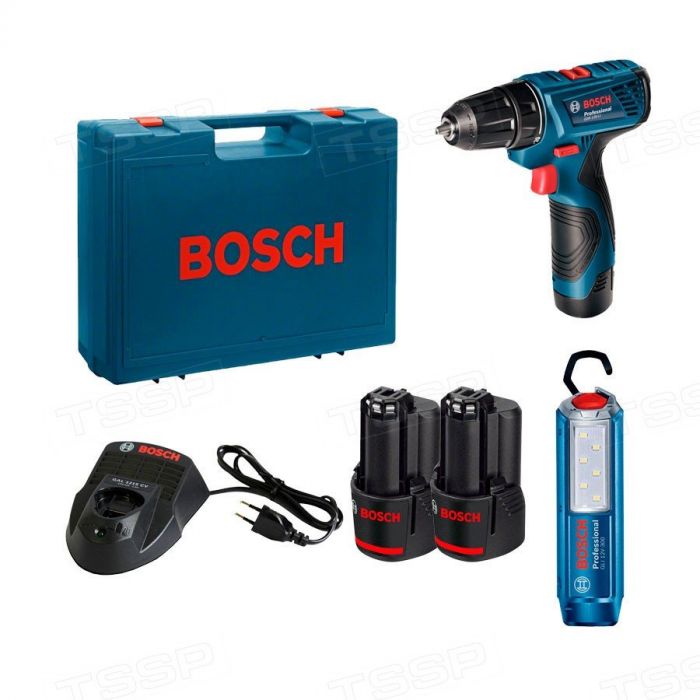 Аккумуляторная дрель-шуруповерт Bosch GSR120 Li + фонарик GLI 12V-300 Li 06019F7005