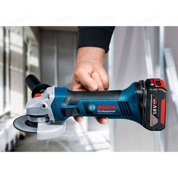 Аккумуляторная угловая шлифмашина Bosch GWS 18-125 V-LI + L-Boxx 060193A30B