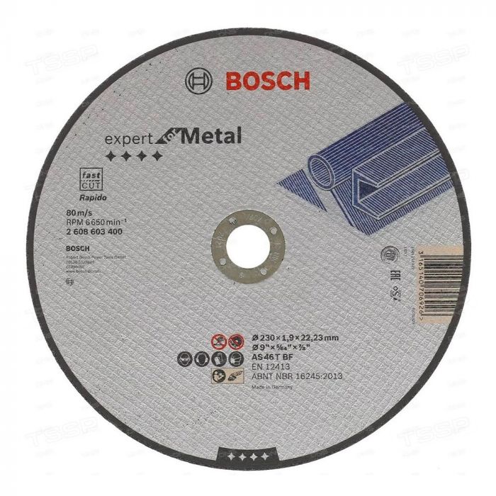 Диск отрезной по металлу Bosch 230*1.9*22.2мм 2608603400