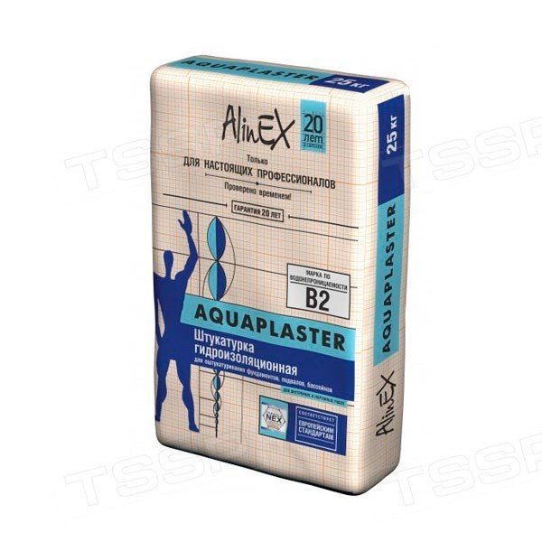 Гидроизоляционная штукатурка AlinEX Aquaplaster 25 кг