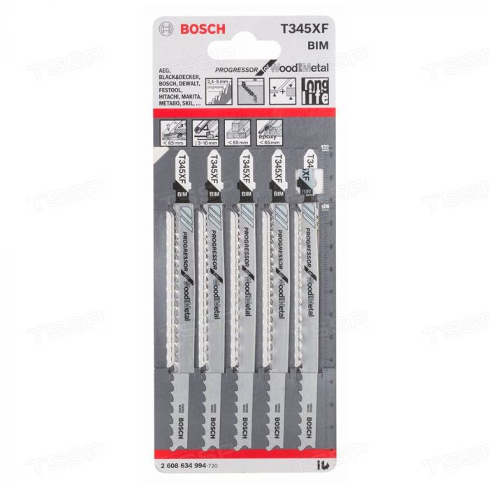 Пилки для лобзика Bosch T345 XF BIM 2608634994